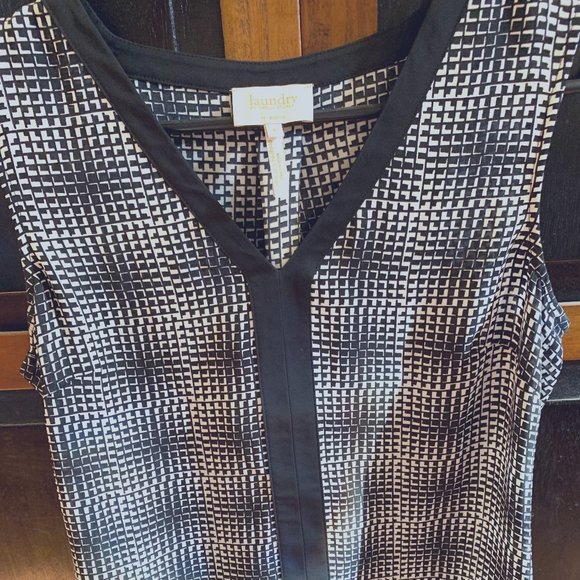 Laundry by Shelli Segal - Black & White checked top - Small - Picture 1 of 5